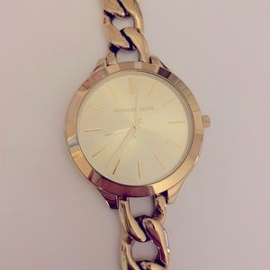 Michael Kors Slim Runway Champagne Dial Gold Watch